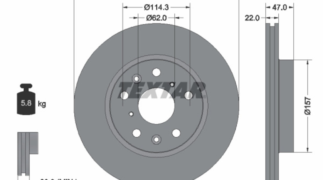 Disc frana punte fata (92156600 TEXTAR) FIAT,SUZUKI