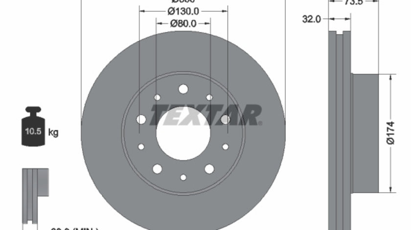 Disc frana punte fata (92157300 TEXTAR) Citroen,FIAT,OPEL,PEUGEOT,RAM