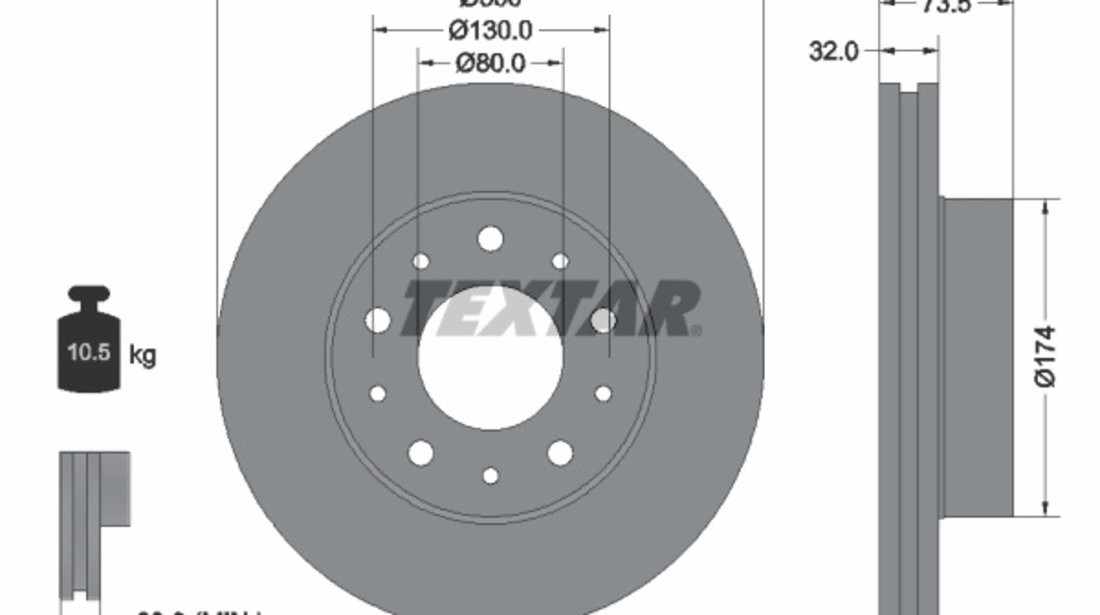 Disc frana punte fata (92157303 TEXTAR) Citroen,FIAT,OPEL,PEUGEOT,RAM,VAUXHALL