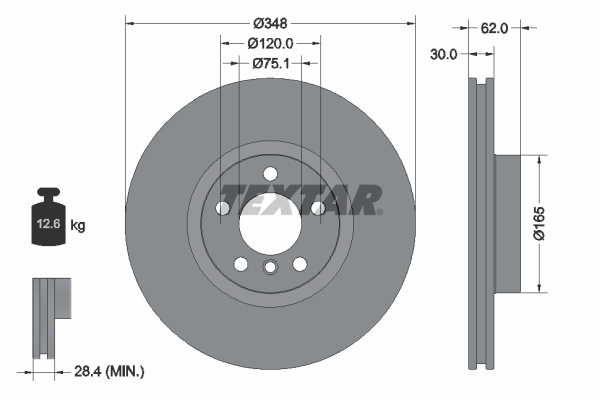 Disc frana punte fata (92160905 TEXTAR) BMW