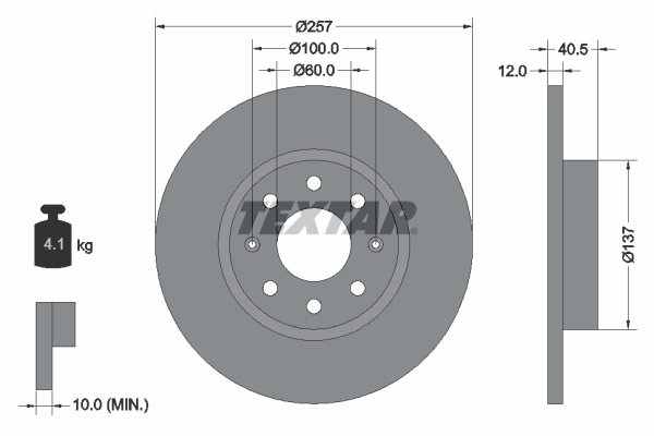 Disc frana punte fata (92164603 TEXTAR) FIAT,GERMAN E-CARS,OPEL,VAUXHALL