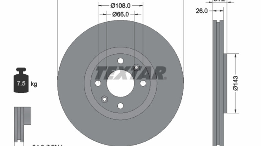 Disc frana punte fata (92168500 TEXTAR) Citroen,Citroen (DF-PSA),DS,DS (CAPSA),OPEL,PEUGEOT,PEUGEOT (DF-PSA),VAUXHALL