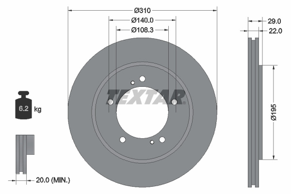 Disc frana punte fata (92170503 TEXTAR) SUZUKI