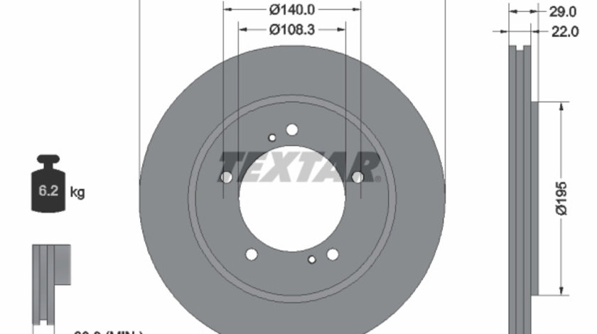 Disc frana punte fata (92170503 TEXTAR) SUZUKI