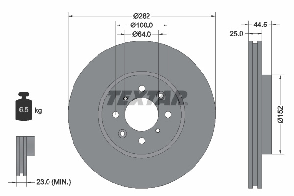 Disc frana punte fata (92170703 TEXTAR) CHRYSLER,MG