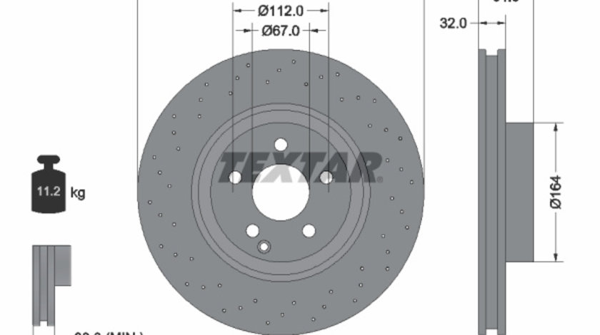 Disc frana punte fata (92171905 TEXTAR) BRABUS,MERCEDES-BENZ