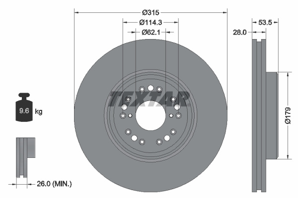 Disc frana punte fata (92173803 TEXTAR) LEXUS,TOYOTA