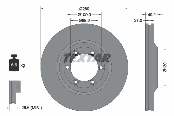 Disc frana punte fata (92174803 TEXTAR) CHEVROLET,HOLDEN,ISUZU