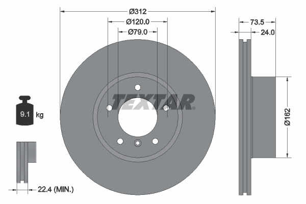 Disc frana punte fata (92176105 TEXTAR) BMW,BMW (BRILLIANCE),ZINORO