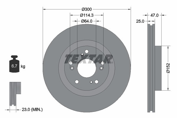 Disc frana punte fata (92177903 TEXTAR) HONDA,HONDA (DONGFENG)