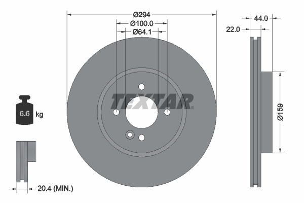 Disc frana punte fata (92183505 TEXTAR) MINI