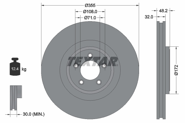 Disc frana punte fata (92186305 TEXTAR) JAGUAR