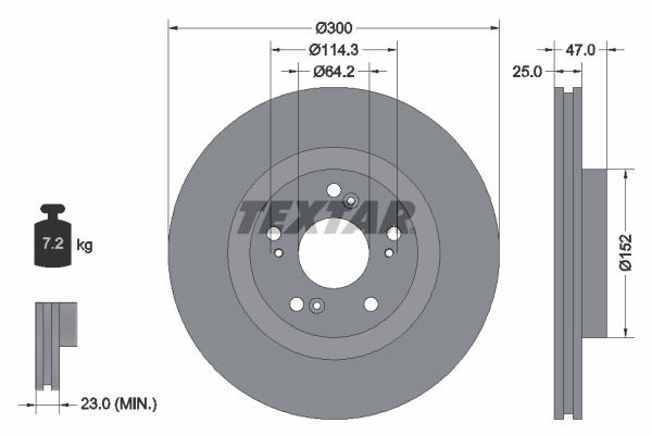 Disc frana punte fata (92186503 TEXTAR) HONDA