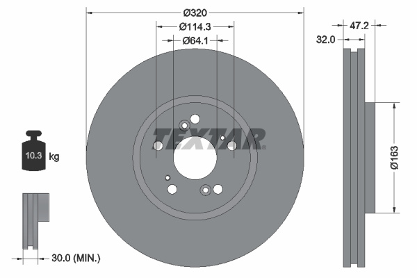 Disc frana punte fata (92194900 TEXTAR) HONDA