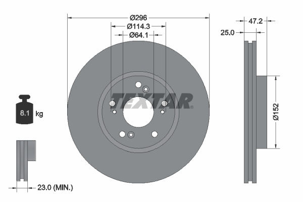 Disc frana punte fata (92195000 TEXTAR) HONDA
