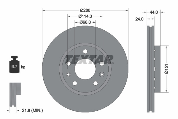 Disc frana punte fata (92195505 TEXTAR) DACIA,NISSAN,RENAULT,SAMSUNG