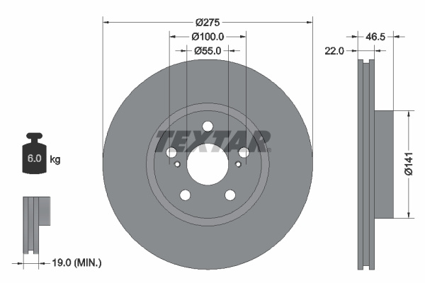 Disc frana punte fata (92199300 TEXTAR) SCION,SUBARU,TOYOTA