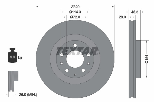 Disc frana punte fata (92203403 TEXTAR) FORD USA,LINCOLN,MAZDA
