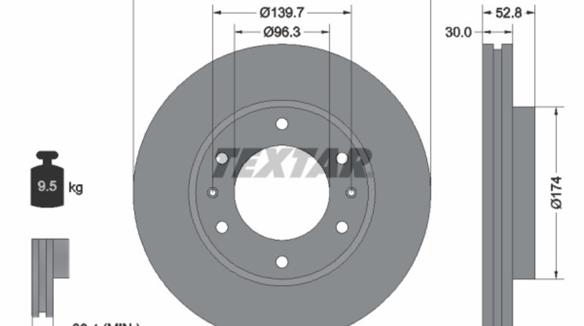 Disc frana punte fata (92203800 TEXTAR) DODGE,HYUNDAI