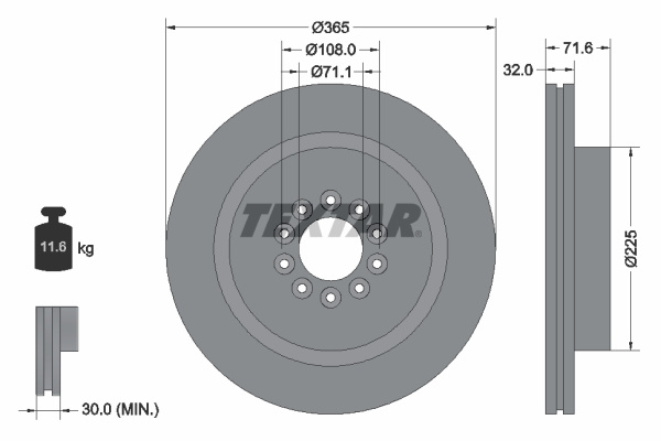 Disc frana punte fata (92223103 TEXTAR) JAGUAR