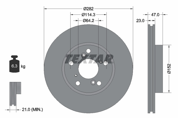 Disc frana punte fata (92227503 TEXTAR) HONDA