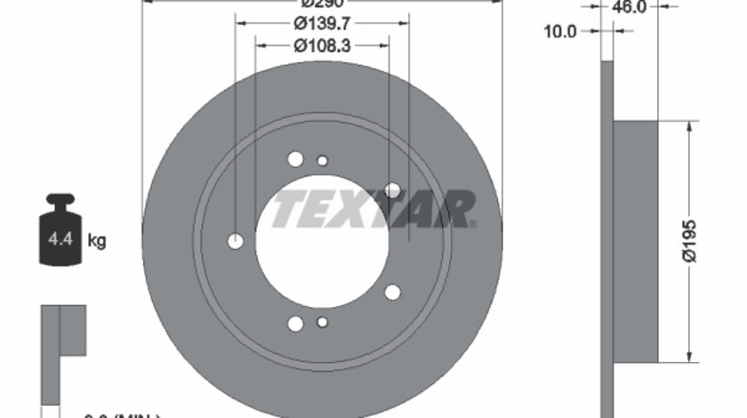 Disc frana punte fata (92237300 TEXTAR) CHEVROLET,SUZUKI