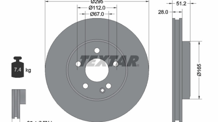 Disc frana punte fata (92241603 TEXTAR) INFINITI,MERCEDES-BENZ,MERCEDES-BENZ (BBDC)