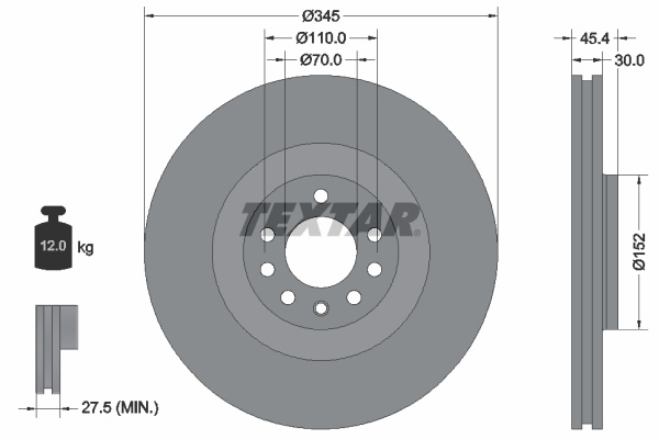 Disc frana punte fata (92242403 TEXTAR) OPEL,SAAB,VAUXHALL