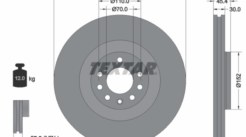 Disc frana punte fata (92242403 TEXTAR) OPEL,SAAB,VAUXHALL