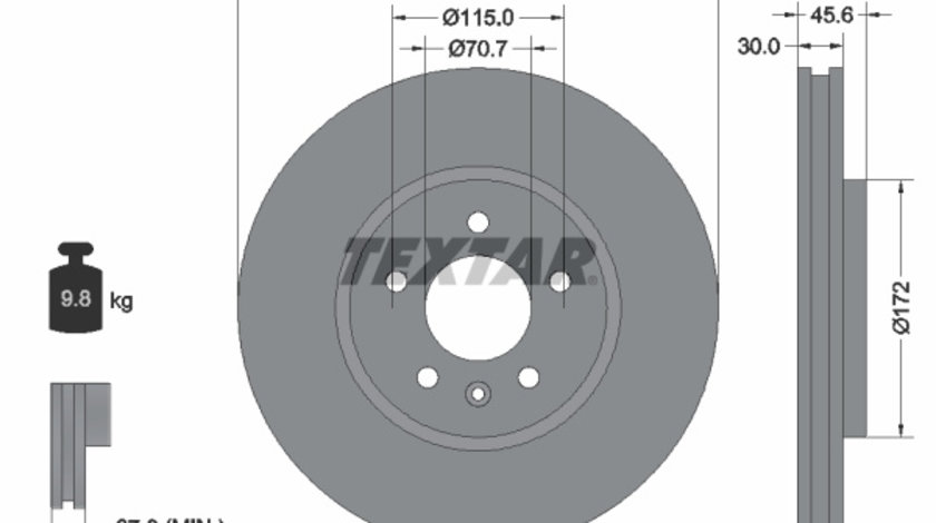 Disc frana punte fata (92256803 TEXTAR) BUICK,CADILLAC,HOLDEN,OPEL,VAUXHALL