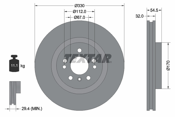 Disc frana punte fata (92260405 TEXTAR) BRABUS,MERCEDES-BENZ