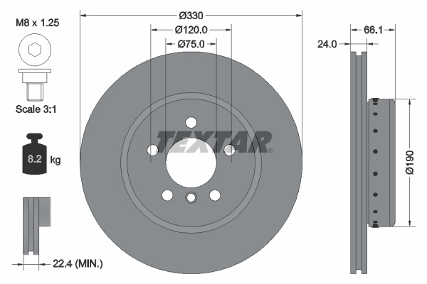 Disc frana punte fata (92265825 TEXTAR) BMW,BMW (BRILLIANCE)
