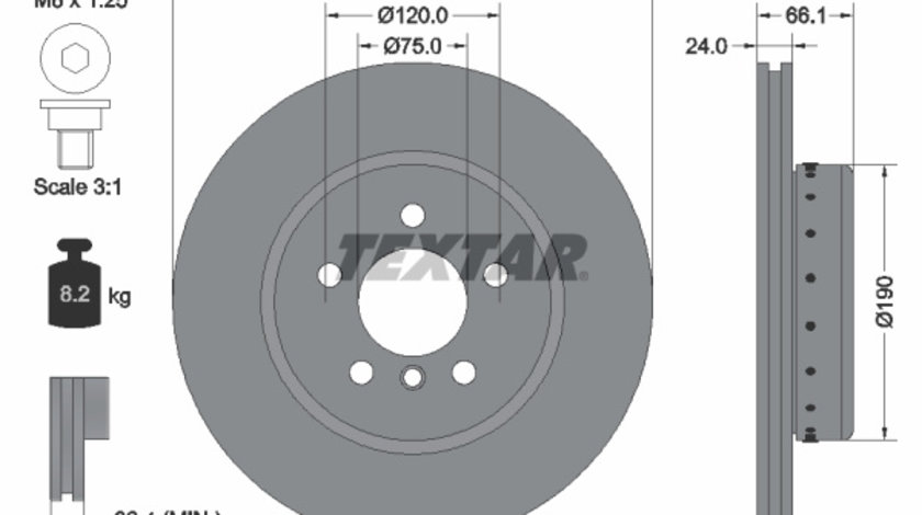 Disc frana punte fata (92265825 TEXTAR) BMW,BMW (BRILLIANCE)