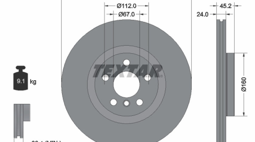 Disc frana punte fata (92274403 TEXTAR) BMW,BMW (BRILLIANCE),MINI,ZINORO