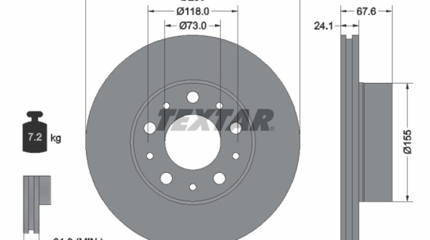 Disc frana punte fata (92275103 TEXTAR) Citroen,FIAT,OPEL,PEUGEOT,VAUXHALL