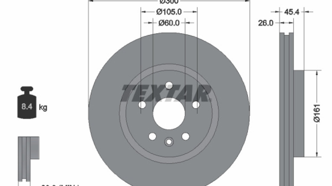 Disc frana punte fata (92277203 TEXTAR) BUICK (SGM),CHEVROLET,HOLDEN,OPEL,VAUXHALL