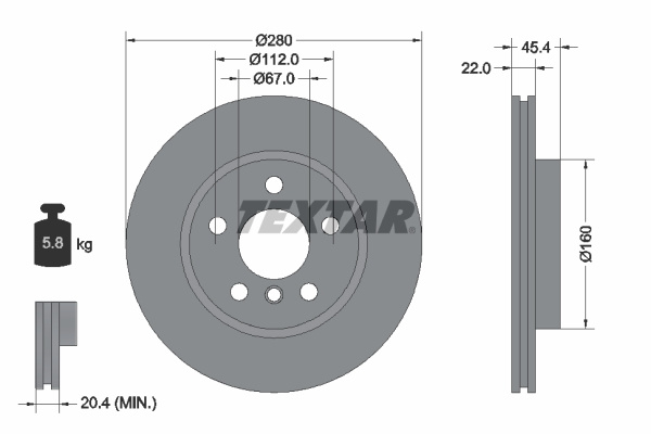 Disc frana punte fata (92279203 TEXTAR) BMW,MINI