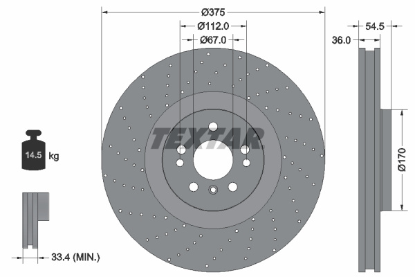 Disc frana punte fata (92279805 TEXTAR) MERCEDES-BENZ