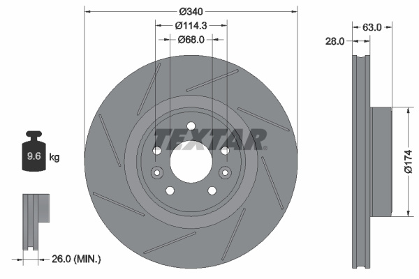Disc frana punte fata (92282205 TEXTAR) RENAULT