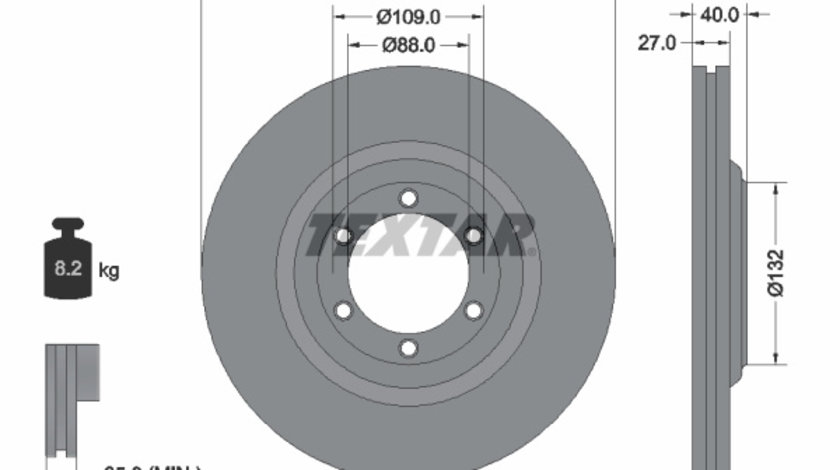 Disc frana punte fata (92282403 TEXTAR) CHEVROLET,HOLDEN,ISUZU,ISUZU (JIANGXI)