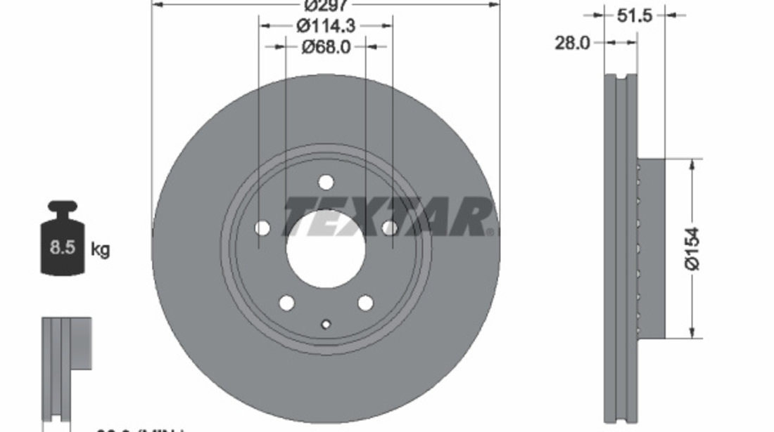 Disc frana punte fata (92295003 TEXTAR) MAZDA,MAZDA (CHANGAN)