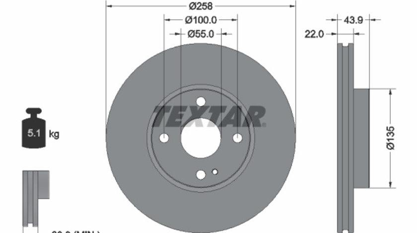 Disc frana punte fata (92300903 TEXTAR) MAZDA,SCION,TOYOTA