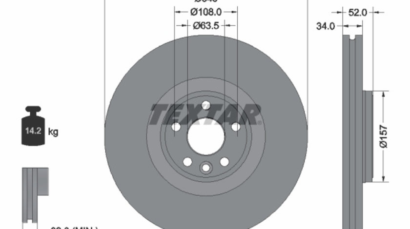 Disc frana punte fata (92301805 TEXTAR) JAGUAR,LAND ROVER