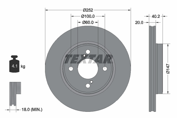 Disc frana punte fata (92303703 TEXTAR) SUZUKI