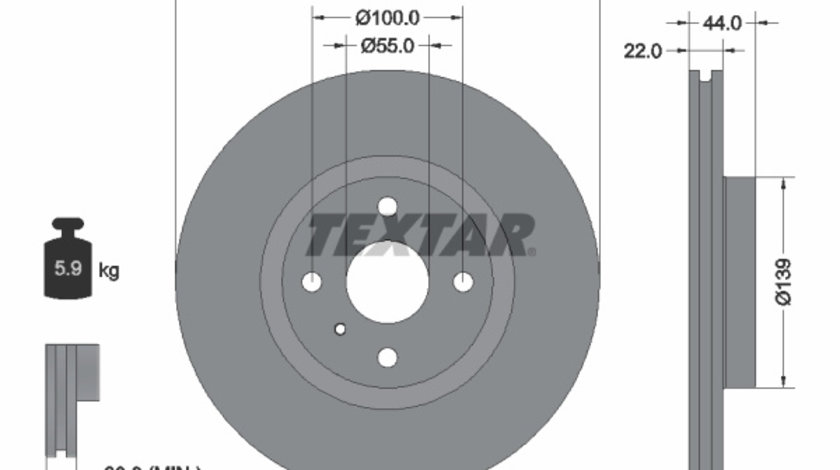 Disc frana punte fata (92304205 TEXTAR) ABARTH,FIAT,MAZDA