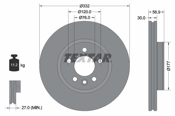 Disc frana punte fata (92307705 TEXTAR) VW