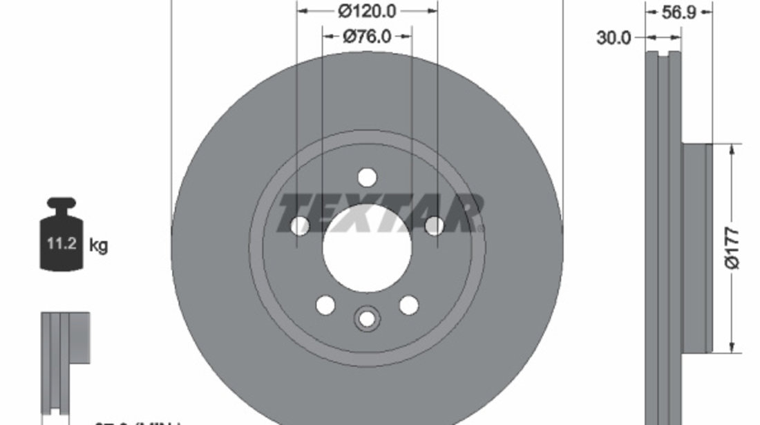 Disc frana punte fata (92307705 TEXTAR) VW