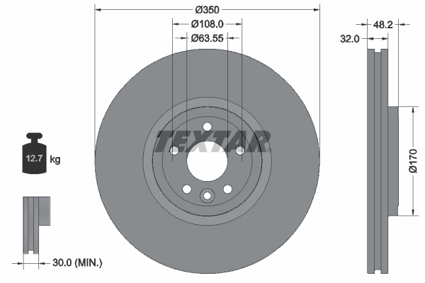 Disc frana punte fata (92308105 TEXTAR) JAGUAR,JAGUAR (CHERY)