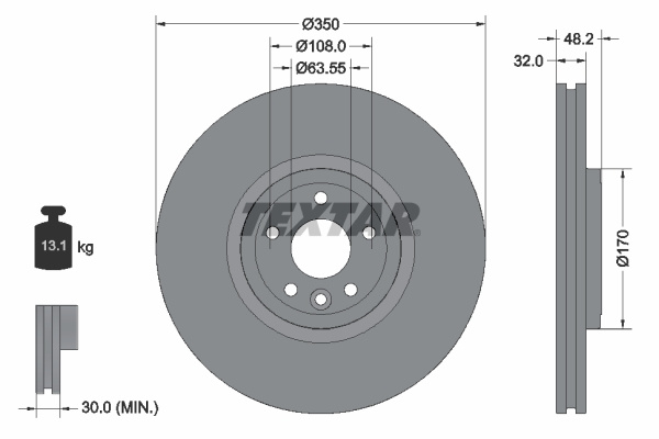 Disc frana punte fata (92308205 TEXTAR) JAGUAR,LAND ROVER