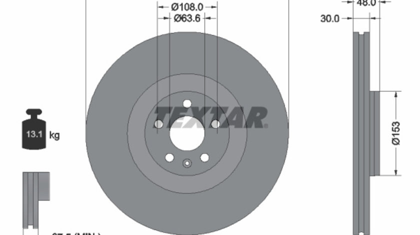 Disc frana punte fata (92308905 TEXTAR) VOLVO,VOLVO ASIA